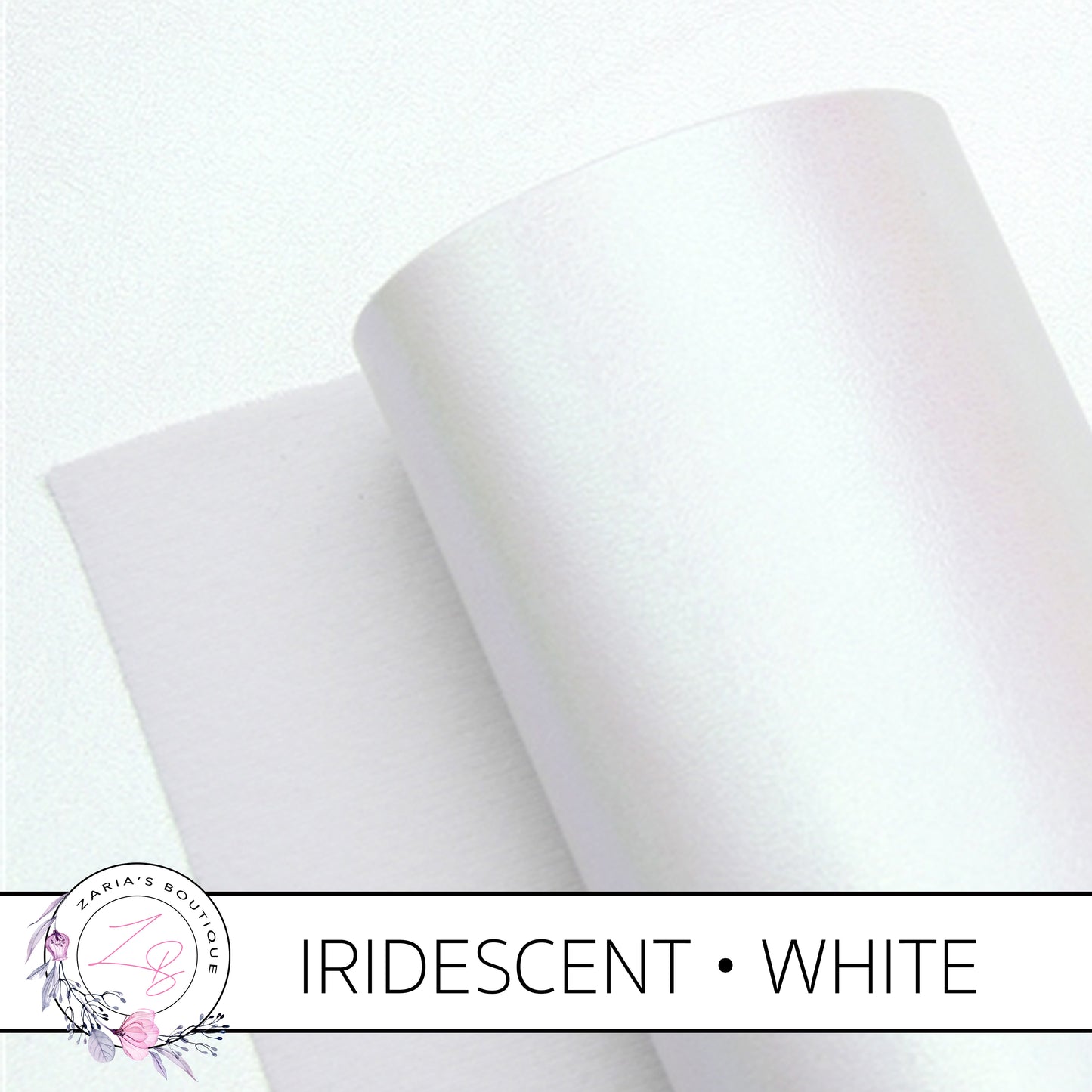 Iridescent Faux Leather • White Pearl AB