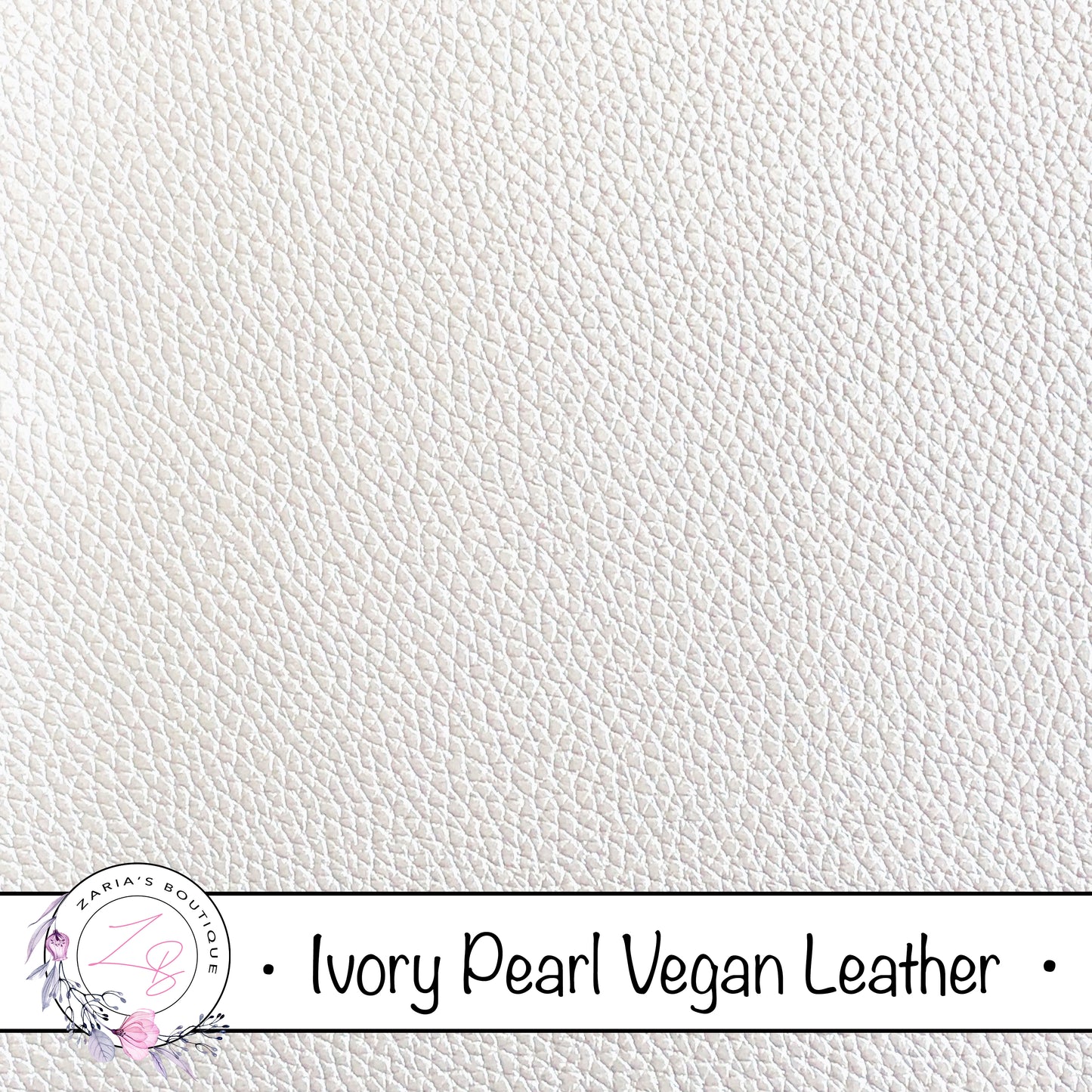 Ivory Pearl Litchi Faux Leather • Vegan Pebble Grain