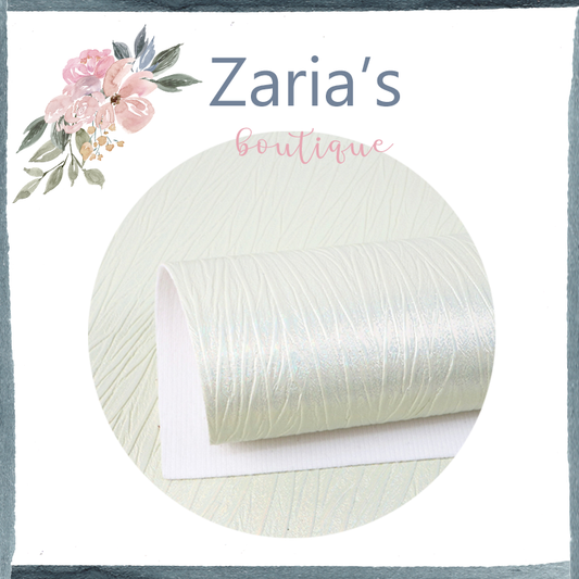 Ripples ~ Creamy Ivory Pearl Textured Faux Leather