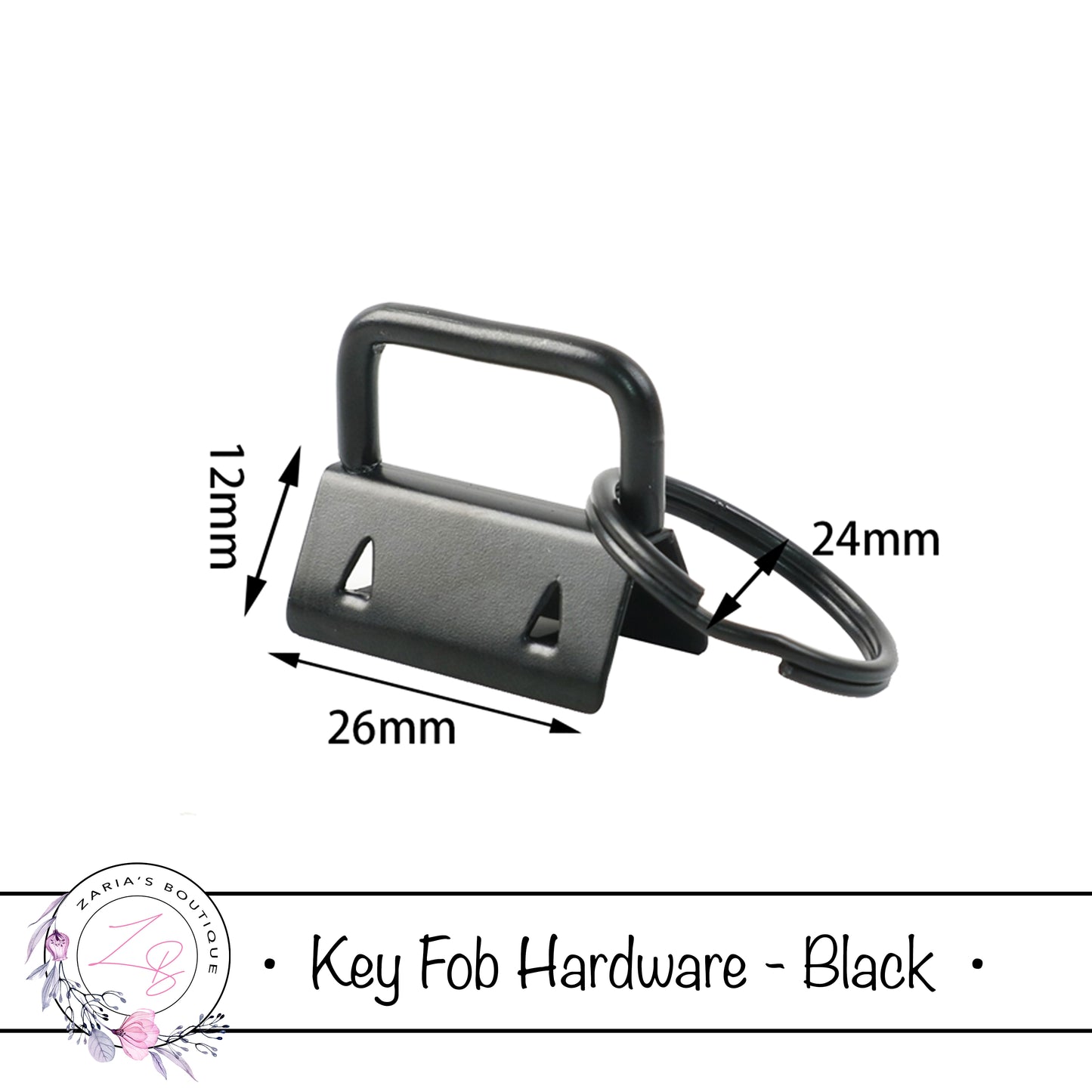 Key Fob Keyring Clip Hardware ~ Black 25mm ~ 5, 10 or 20 pieces