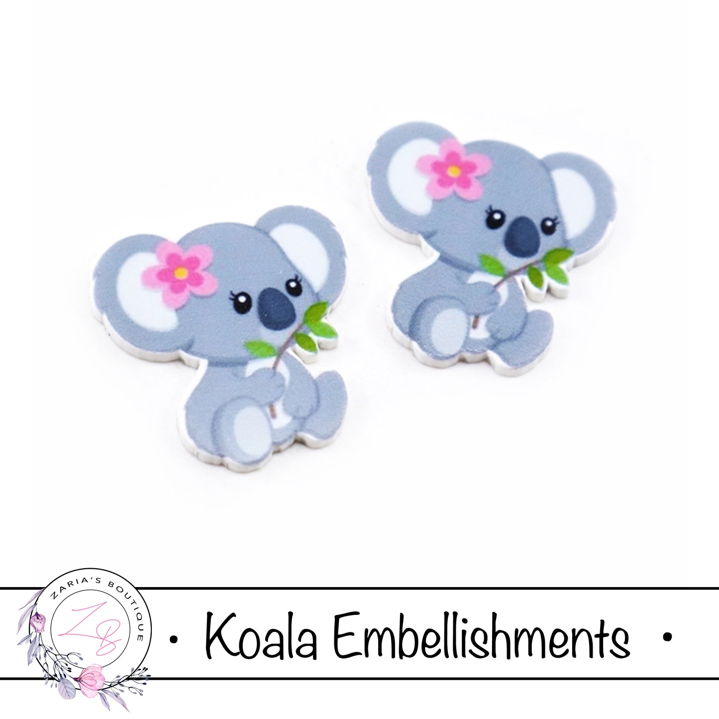 Koala Resin Embellishments x 2