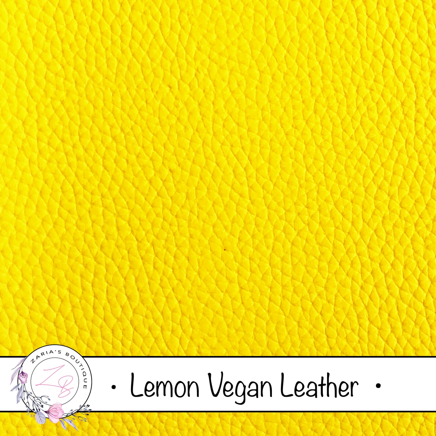 Lemon Yellow Faux Leather • Vegan Pebble Grain