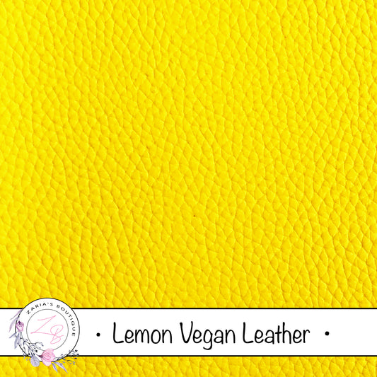 Lemon Yellow Faux Leather • Vegan Pebble Grain