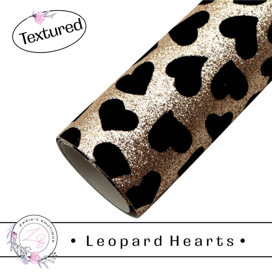 ⋅ Leopard Hearts ⋅ Black Velvet & Gold Glitter ⋅ Vegan Faux Leather ⋅