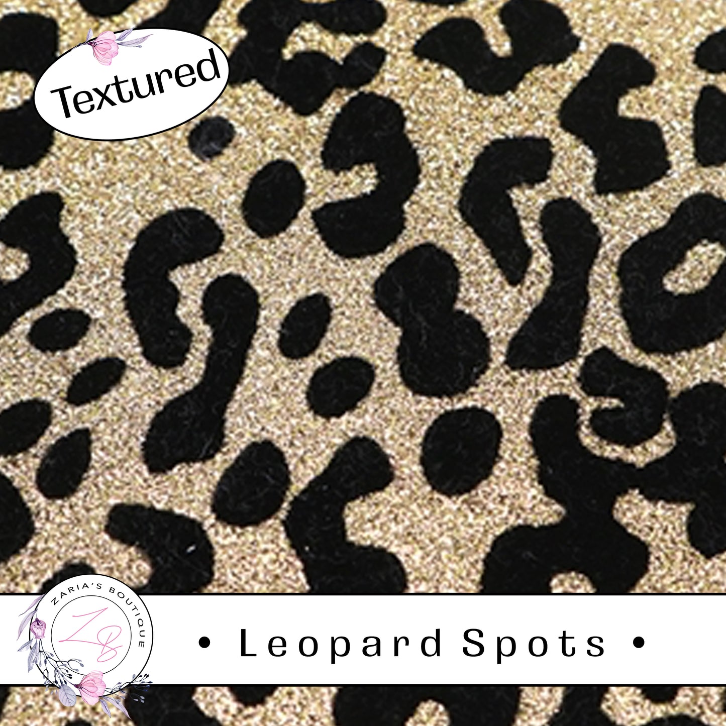 ⋅ Leopard Spots ⋅ Black Velvet & Gold Glitter ⋅ Vegan Faux Leather ⋅