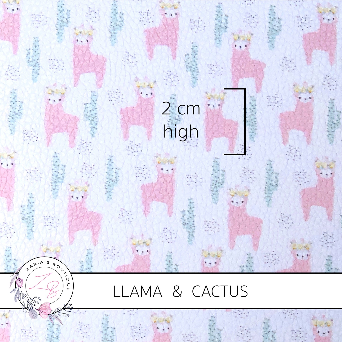 SALE CUSTOM Llama & Cactus ~ Faux Leather ~ 1mm