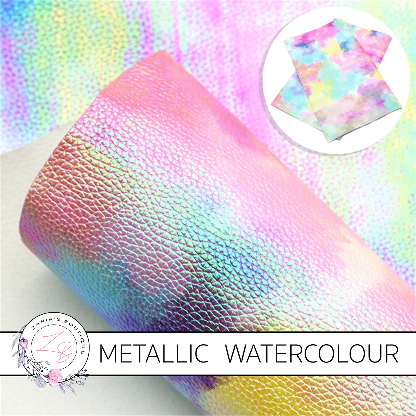 ⋅ Lolly Mix ⋅ Metallic Watercolour Vegan Faux Leather ⋅ 0.60mm