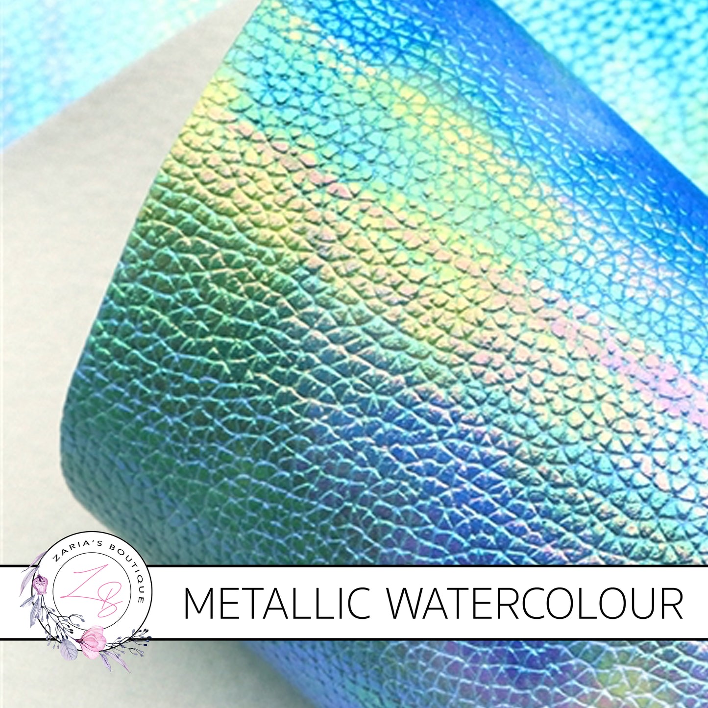 ⋅ Sea & Sky ⋅ Metallic Watercolour Vegan Faux Leather ⋅ 0.6mm