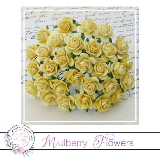Mulberry Paper Flowers ~ Yellow Roses ~ 2 sizes