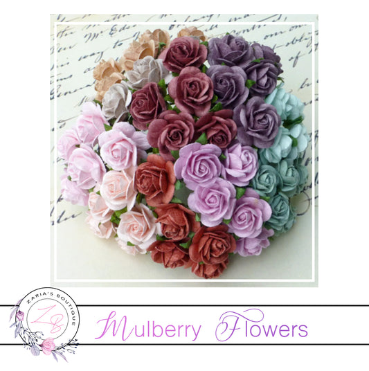 Mulberry Paper Flowers ~ Vintage Mix Roses ~ 10mm