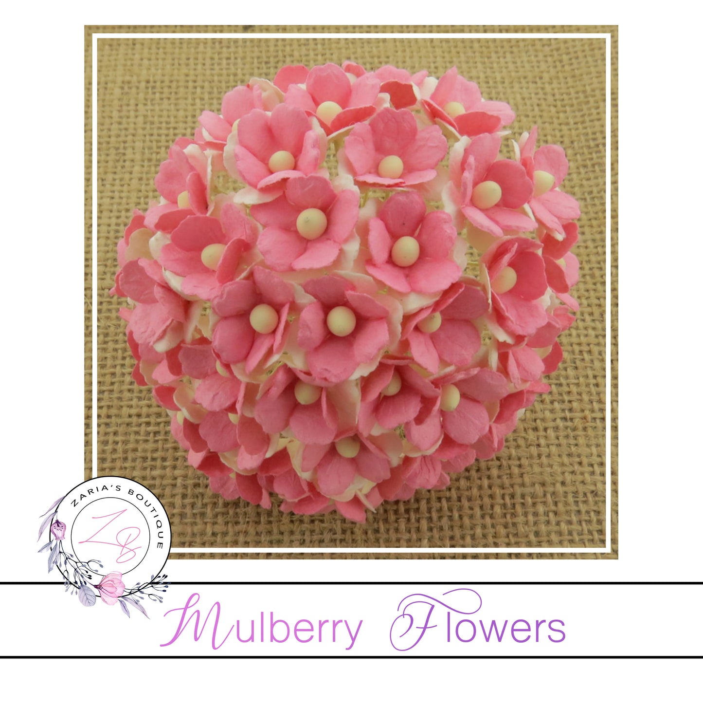 Mulberry Flowers ~ Sweetheart Blossom ~ Two-Tone Pink~ 15mm