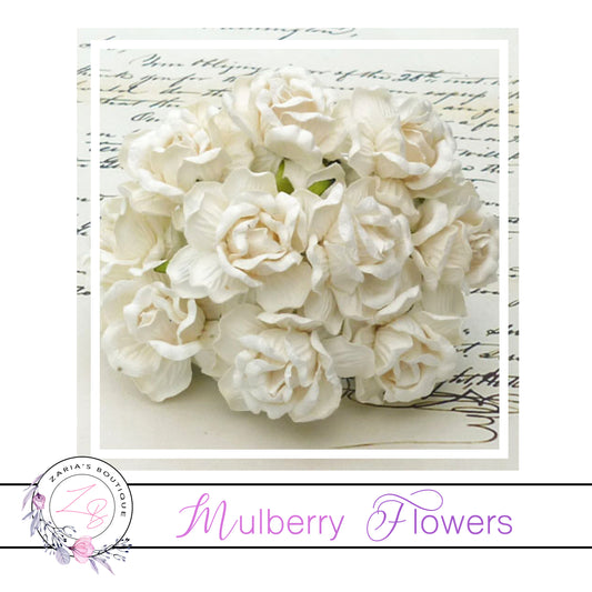 Mulberry Paper Flowers ~ Wild Rose ~ 40mm ~ Ivory