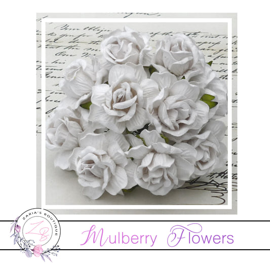 Mulberry Paper Flowers ~ Wild Rose ~ 40mm ~ White