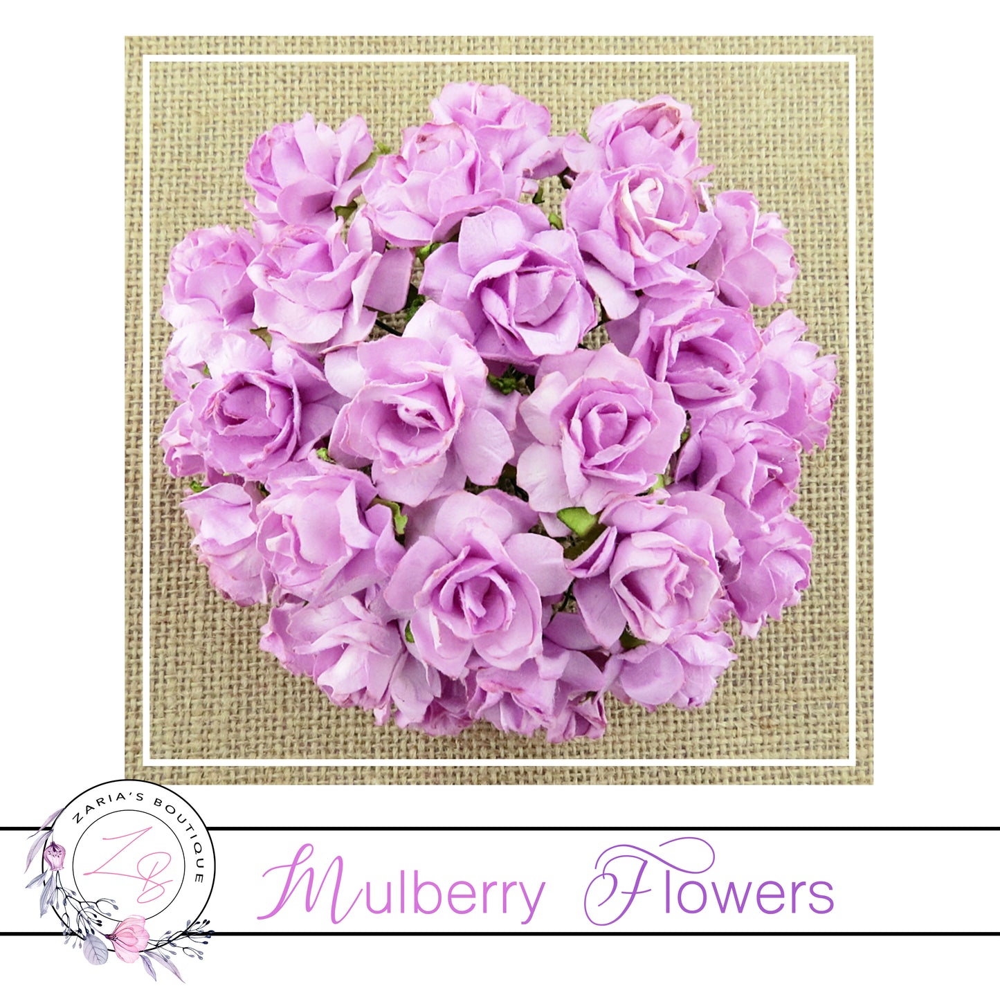 Mulberry Paper Flowers ~ Wild Rose ~ 30mm ~ Lilac