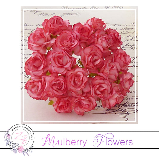 Mulberry Paper Flowers ~ Wild Rose ~ 30mm ~ Strawberry Fields