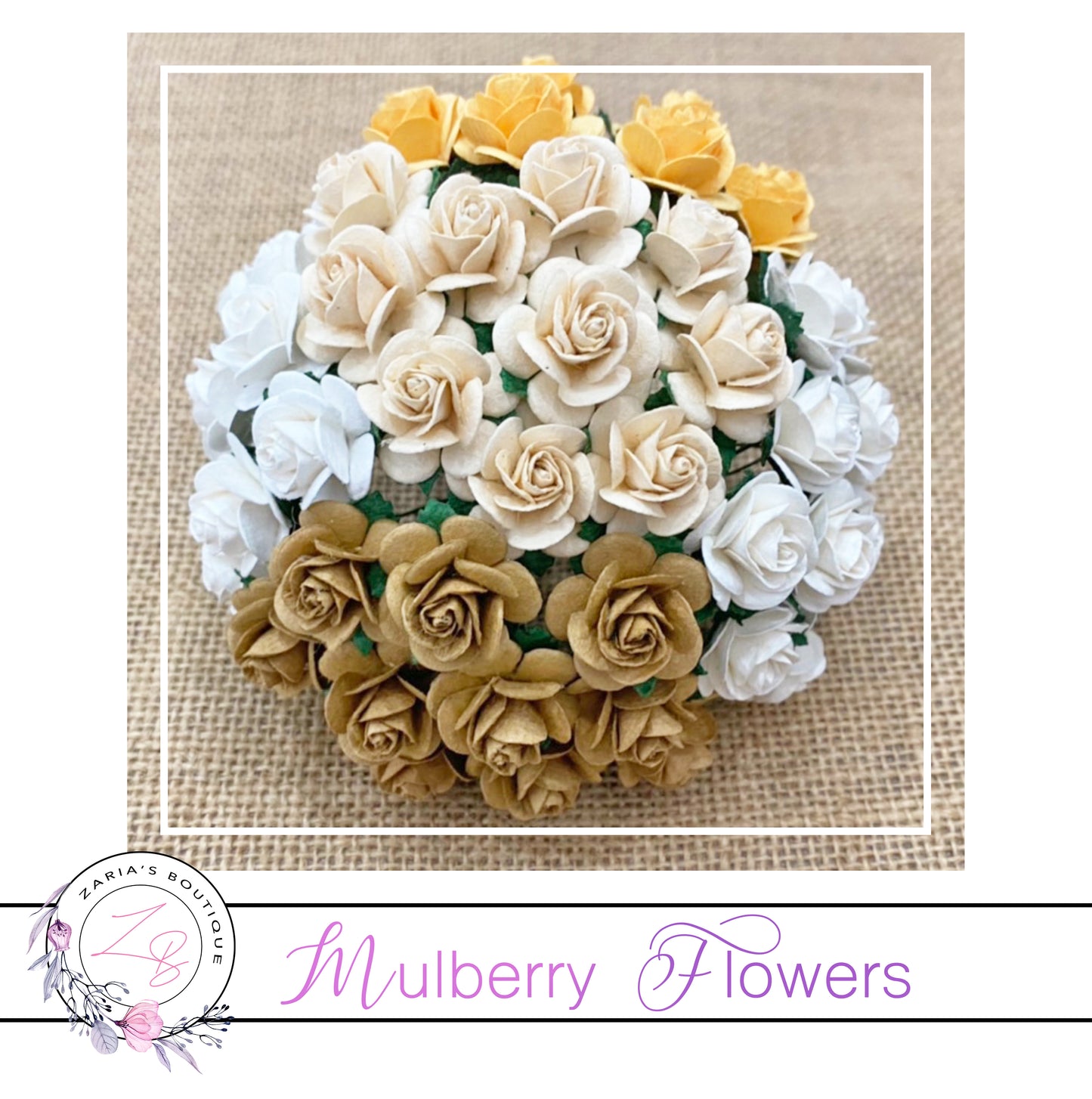 Mulberry Paper Flowers ~ Mixed Earth Tones ~ 15mm