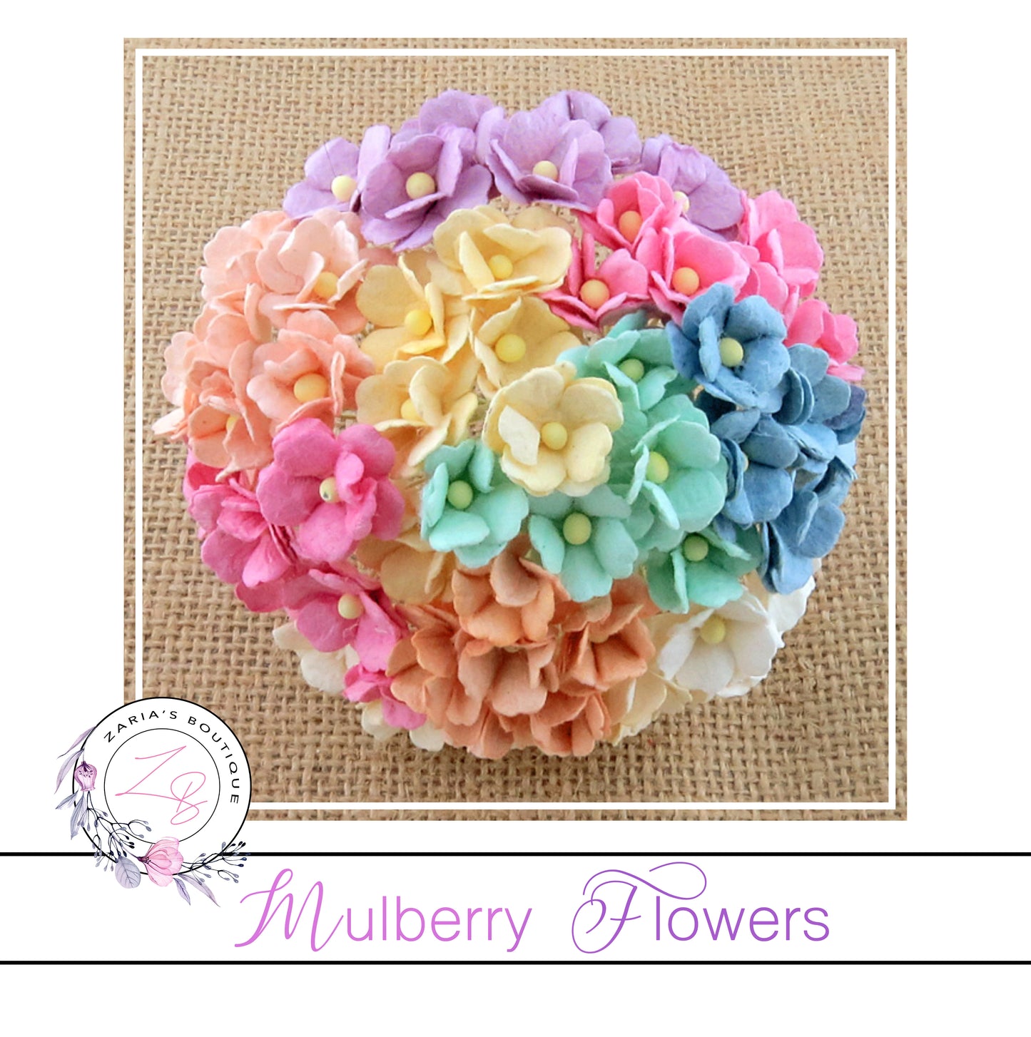 Mulberry Flowers ~ Sweetheart Blossom ~ Mixed Pastel Colours ~ 15mm