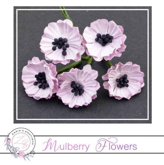 Mulberry Paper Flowers ~ Pink Poppy ~ 20mm