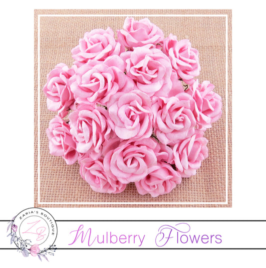 Mulberry Paper Flowers ~ Baby Pink Chelsea Roses ~ 35mm