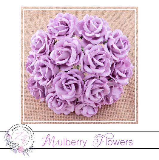 Mulberry Paper Flowers ~ Lilac Chelsea Roses ~ 35mm