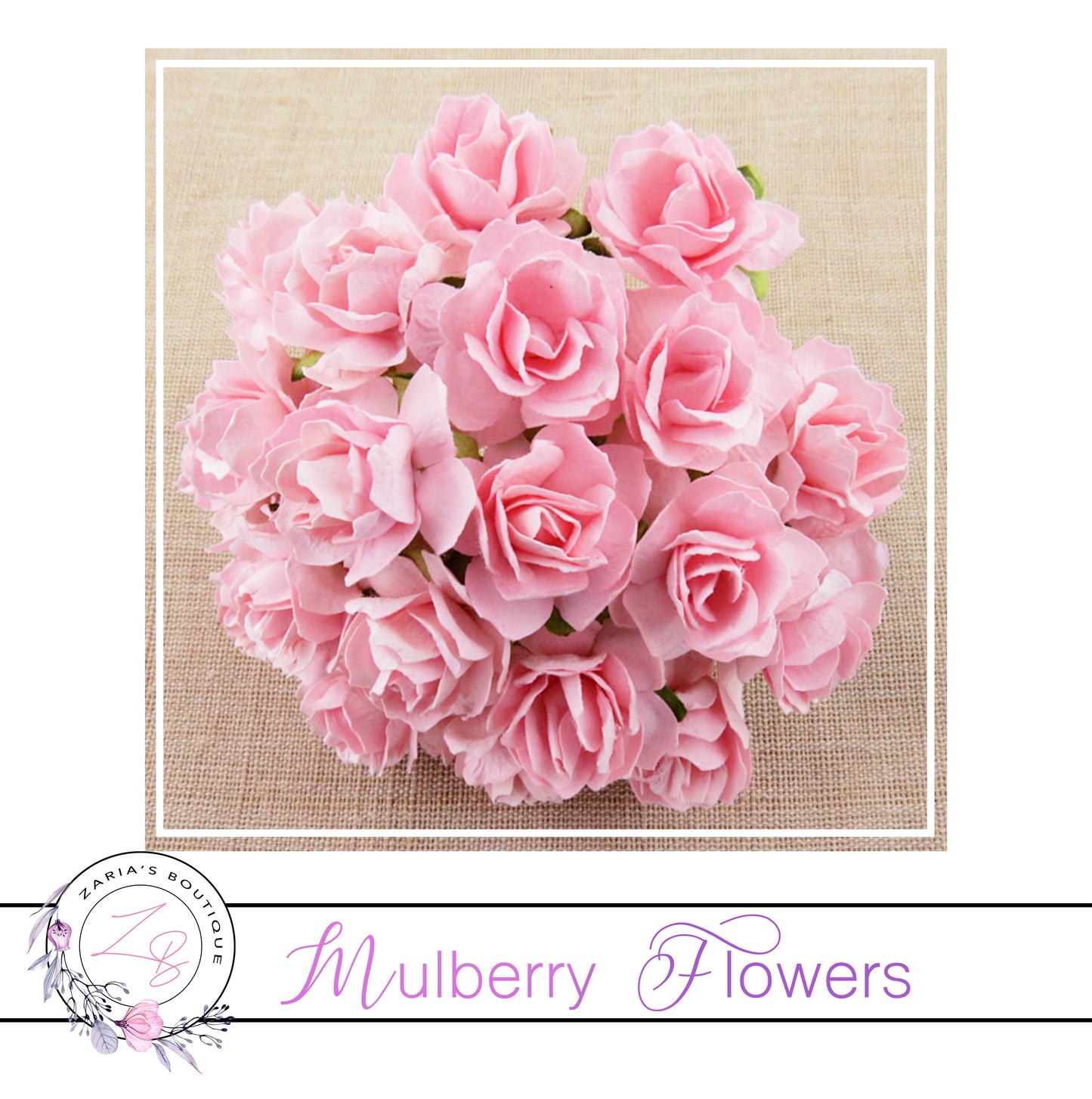 Mulberry Paper Flowers ~ Wild Rose ~ 30mm ~ Pale Pink