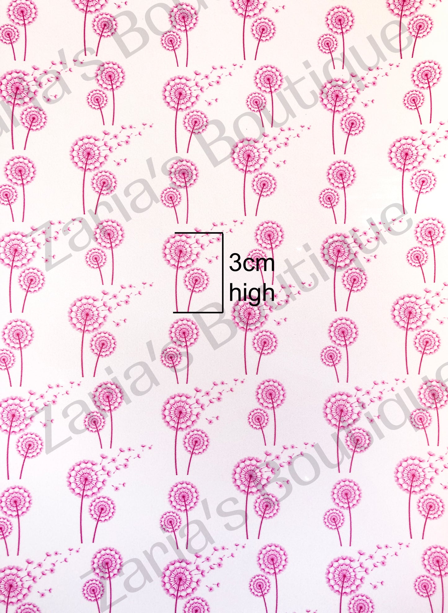 SALE EXCLUSIVE Make A Wish Dandelions ~ Pink ~ Smooth Faux Leather Bow Fabric Sheets