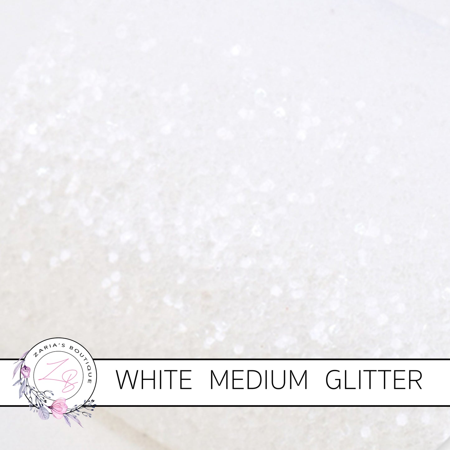 ⋅ Snow White ⋅ Medium Glitter Faux Leather Fabric Sheets