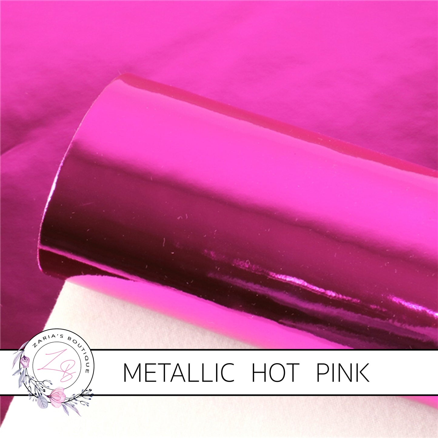 Metallic Shiny Mirror ~ Hot Pink ~ Faux Leather Sheets