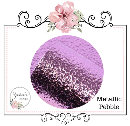 Pebble Grain Vegan Leather ~ Metallic Lilac ~ Leatherette Sheets ~ 0.95mm