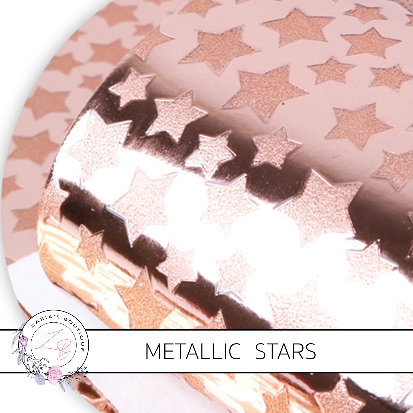 Metallic Stars ~ Faux Leather ~ Red, Rose Gold & Silver