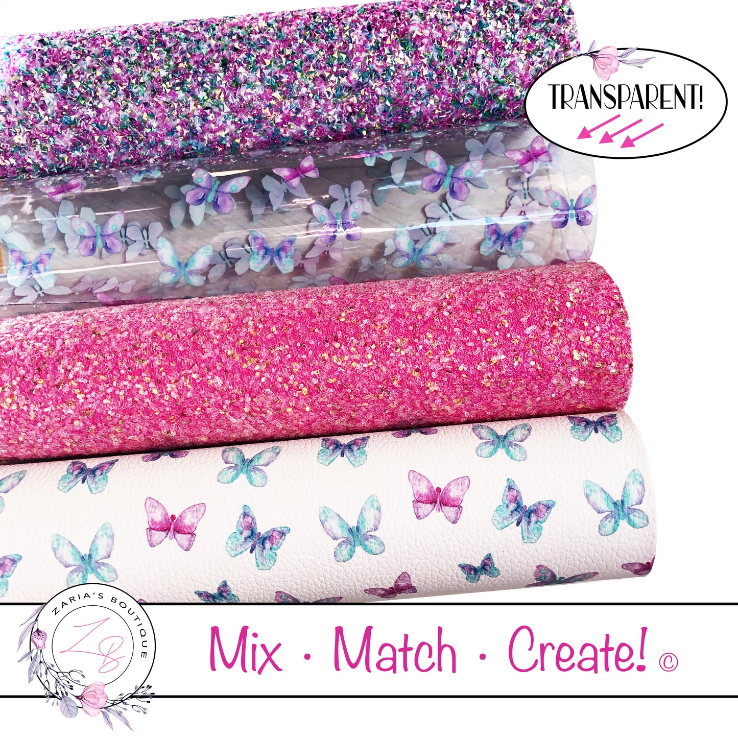⋅ Watercolour Butterflies ⋅ Custom Vegan Faux Leather ⋅ Single Sheets & Multi-Packs