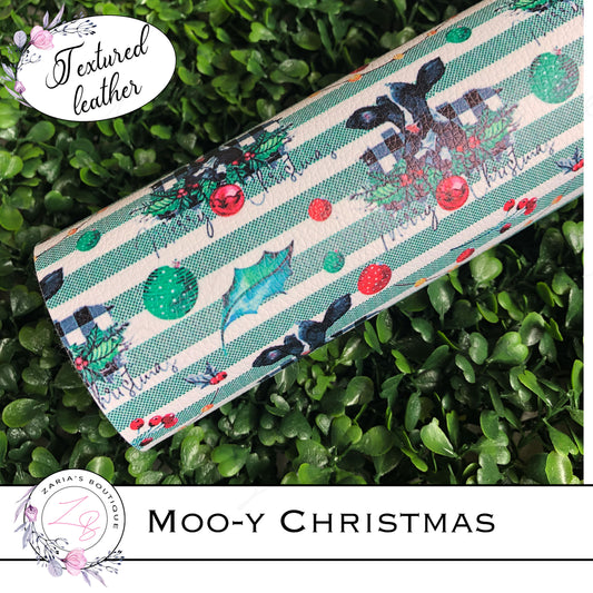 ⋅ Moo-y Christmas ⋅ Festive Farm Print ⋅ Textured Leather ⋅