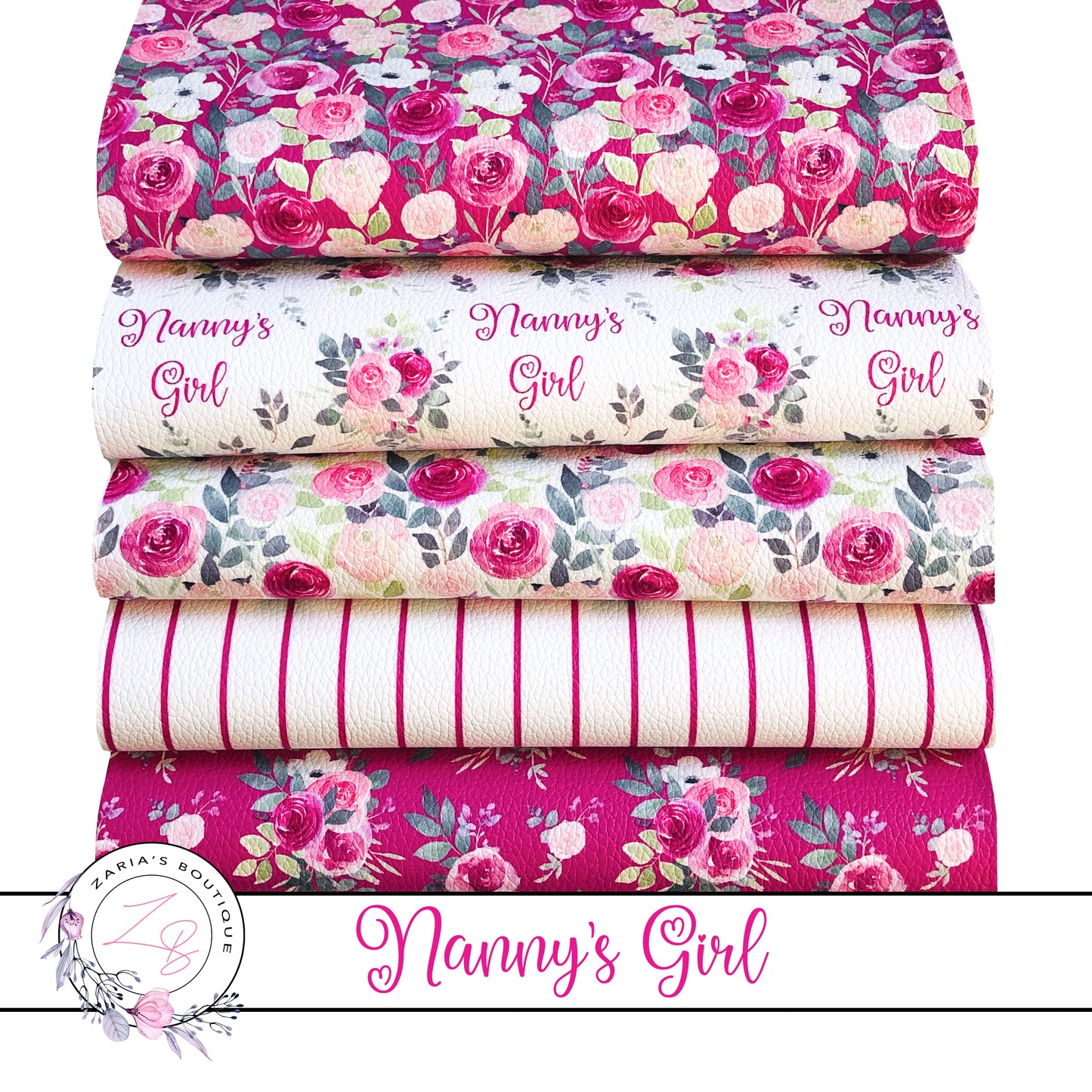 EXCLUSIVE Nanny's Girl Floral Vegan Faux Leather ~ Single Sheets & Multi-Packs