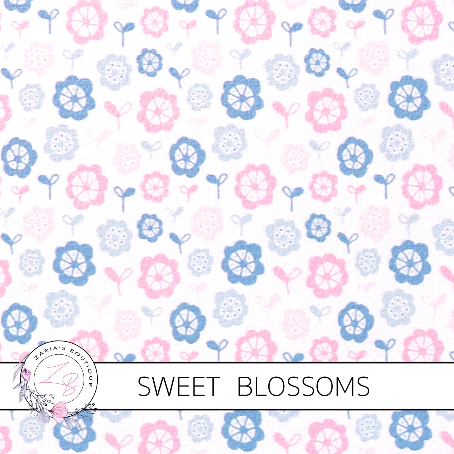 CUSTOM Sweet Blossoms ~ Faux Leather  ~ 1mm