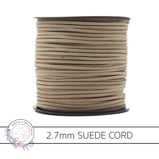 Faux Suede Cord ~ 2.7mm ~ Nude ~ 5 Metres