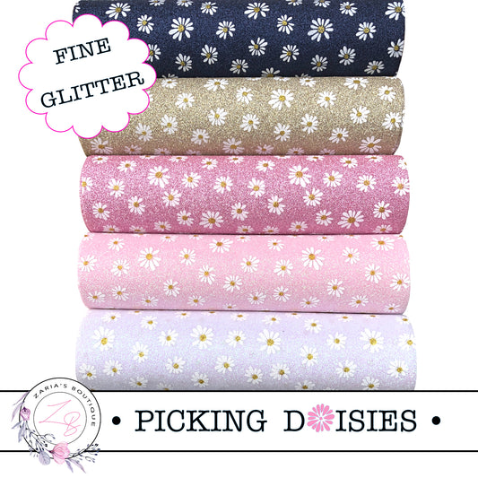 Picking Daisies ✻ Fine Glitter Floral  ✻. 5 Colours