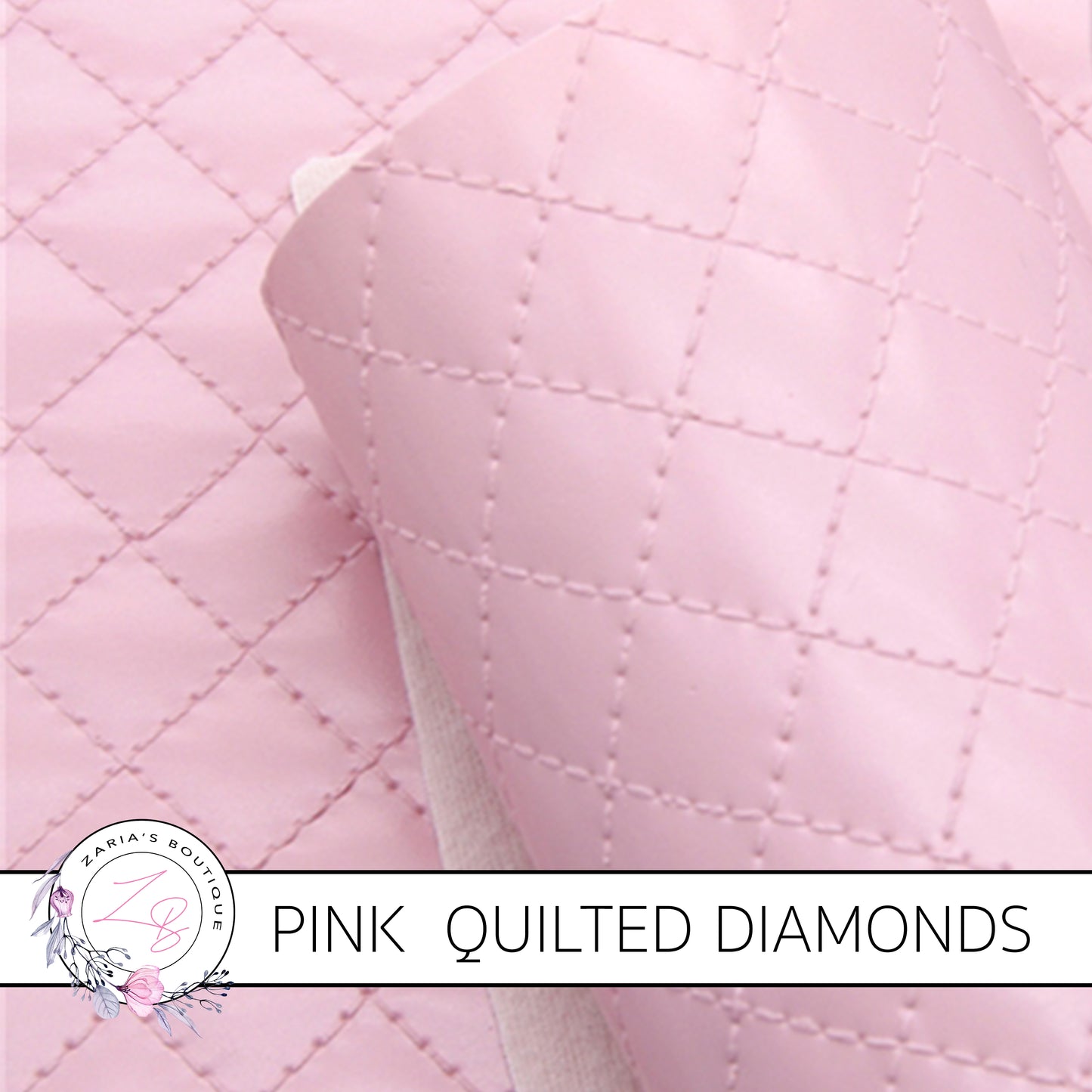 Quilted Pink Faux Leather ~ 0.80mm