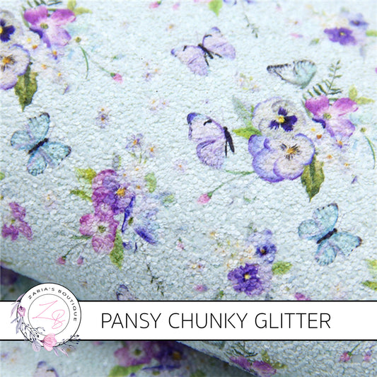 Butterfly Pansy Floral Chunky Glitter ~ 1.1mm