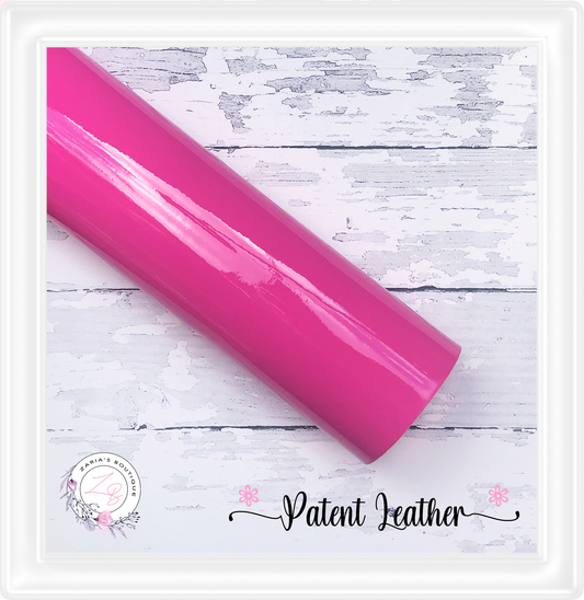 ⋅ Patent Leather ⋅ Smooth & Glossy Vegan PU Leatherette ⋅ Fuchsia Pink ⋅