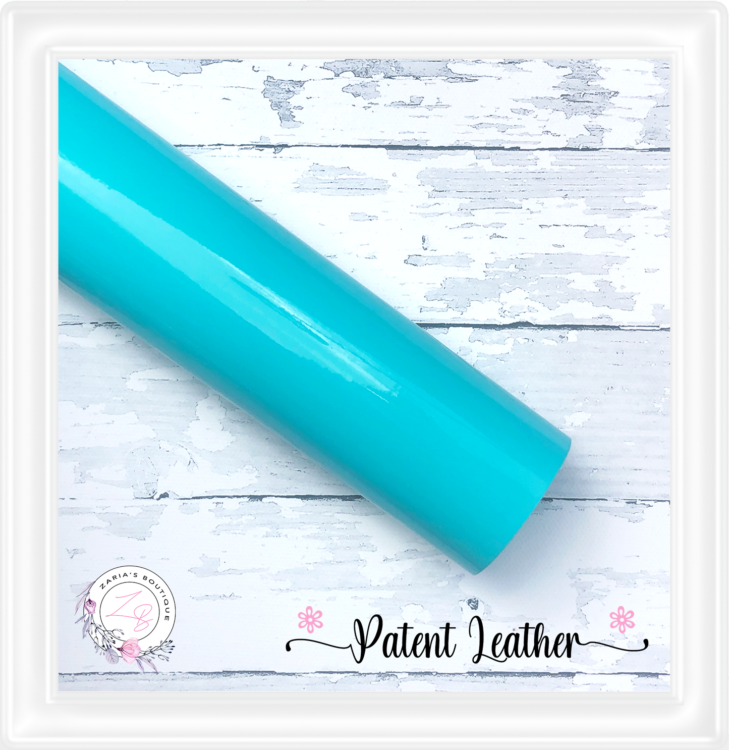 ⋅ Patent Leather ⋅ Smooth & Glossy Vegan PU Leatherette ⋅ Turquoise  ⋅