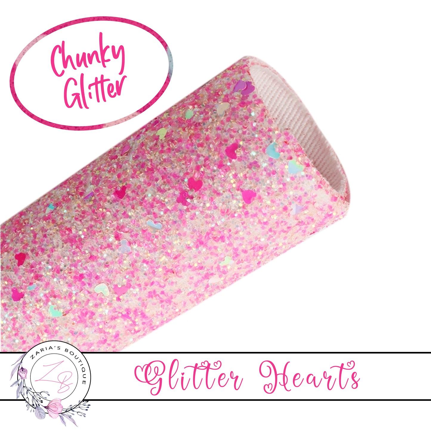 Chunky Glitter • Pink Sprinkle Hearts