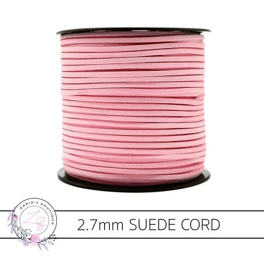 Faux Suede Cord ~ 2.7mm ~ Light Pink ~ 5 Metres