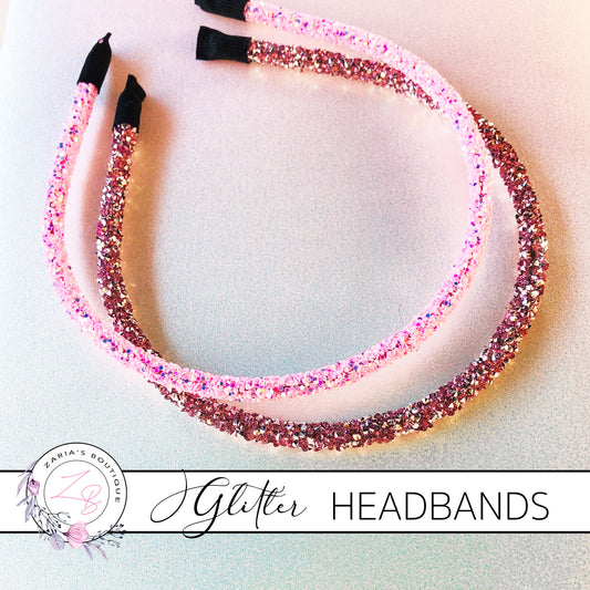Glitter Headbands ~ Pink & Rose Pink/Silver