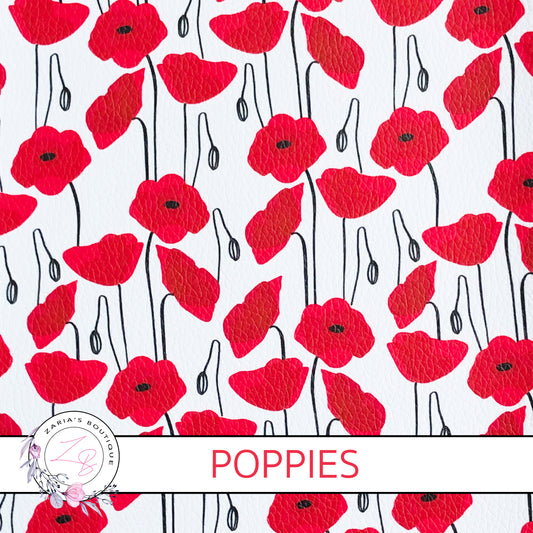 Custom Red Poppy Vegan Faux Leather