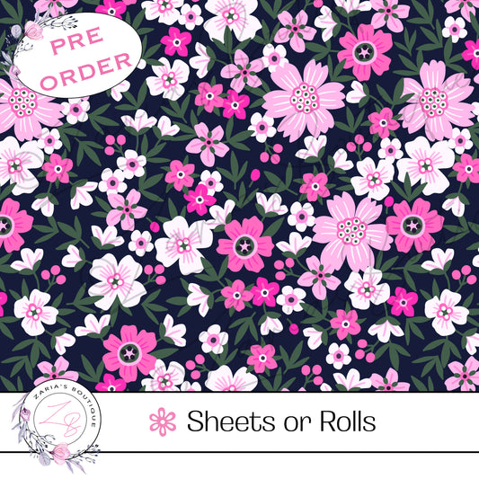 ⋅ Ditsy Floral ⋅ Custom Luxe Vegan Faux Leather ⋅ Sheets or Rolls! ⋅
