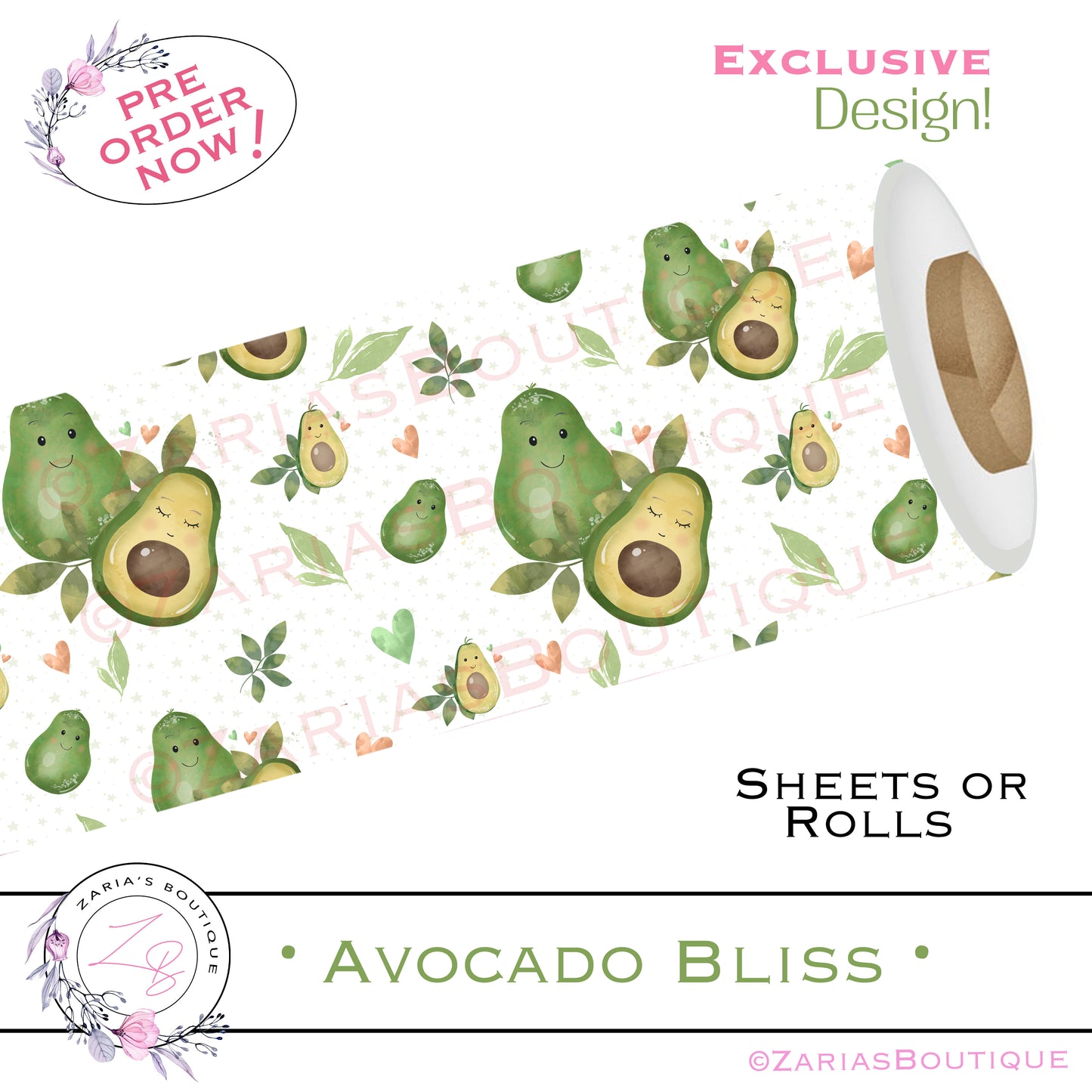 ⋅ Avocado Bliss ⋅ Exclusive Vegan Faux Leather ⋅ Sheets Or Rolls!
