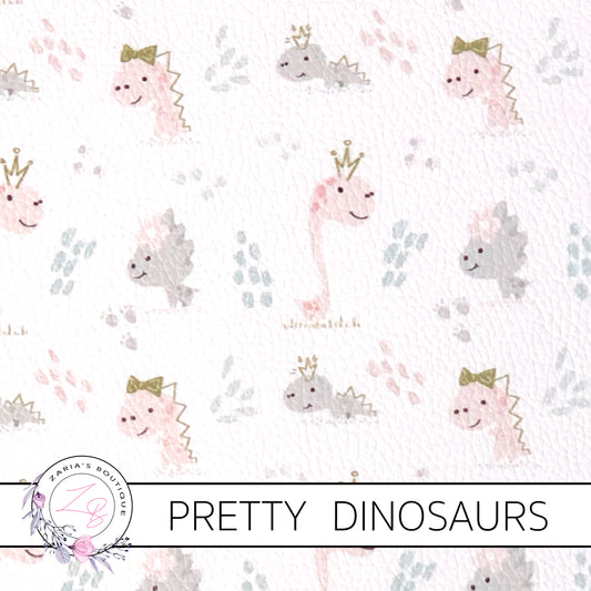 SALE CUSTOM Pretty Dinosaurs ~ Faux Leather ~ 1mm