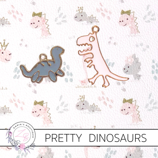 SALE CUSTOM Pretty Dinosaurs ~ Faux Leather ~ 1mm