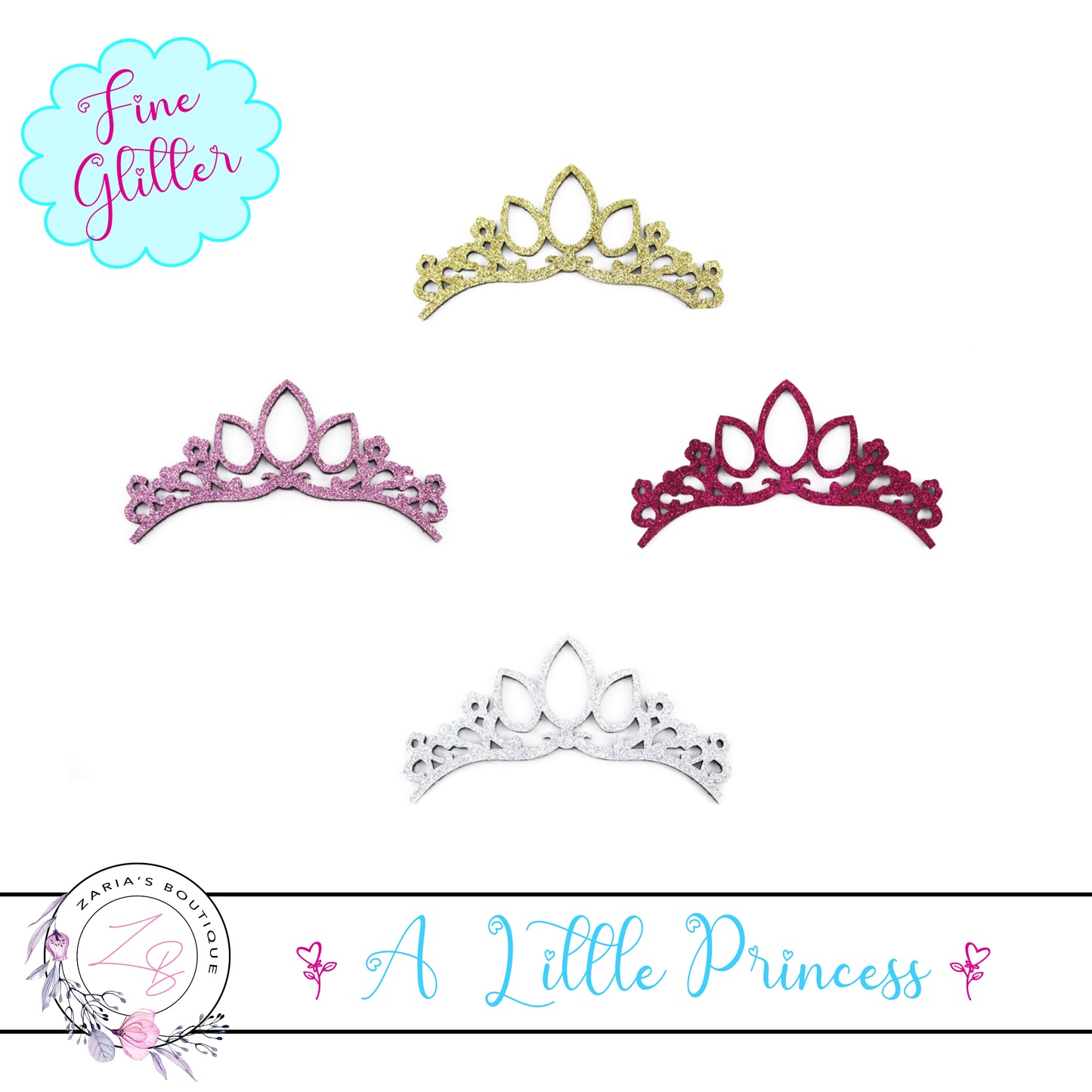 ⋅ A Little Princess ⋅ Fine Glitter Tiara Embellishment ⋅ 4 Colours