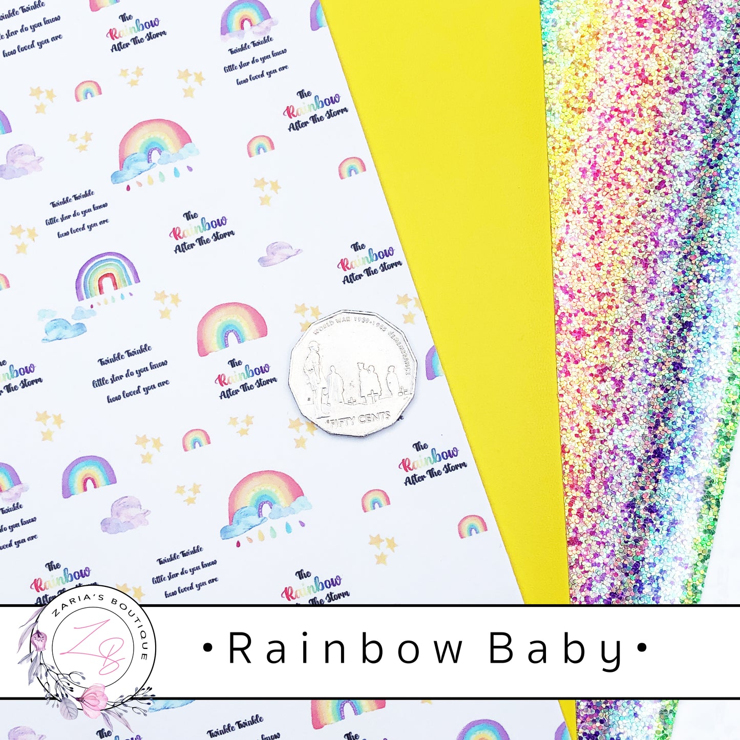 ⋅ Rainbow Baby ⋅ Smooth Vegan Faux Leather ⋅